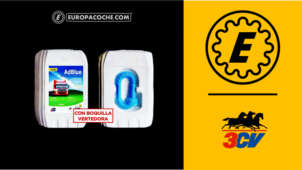 Protege tu motor diésel con AdBlue 3CV 10L: sistema SCR libre de cristales, reducción de emisiones y vertido seguro con boquilla incluida.