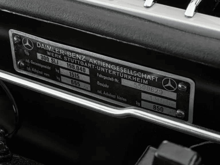 Seriales y documentación Mercedes-Benz 300 SL Gullwing (1955) | EUROPACOCHE.COM