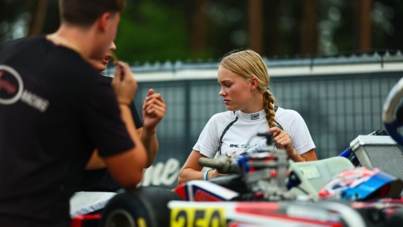 Roxanne Lantinga, 15 años, talento neerlandés del karting, ya suma podios internacionales y apunta al salto a las competiciones de coches.