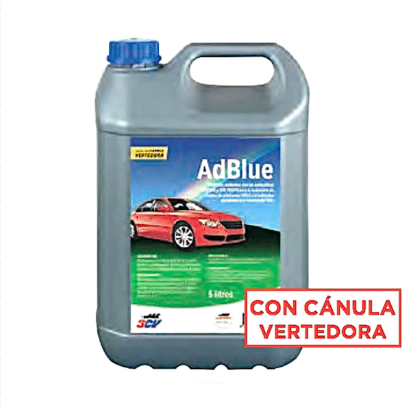 AdBlue 3CV 5 litros con cánula vertedora para coches diésel Euro 6. Fácil de usar, reduce emisiones y protege el motor.