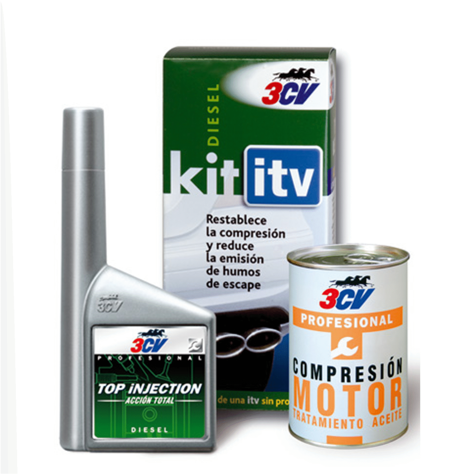 Kit ITV Diésel Acción Total: limpia inyectores, mejora combustión, reduce humos, restaura compresión y evita fugas. ITV aprobada y motor más potente. Europa Coche