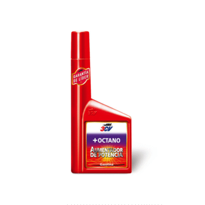 Eleva hasta 3 puntos el octanaje de tu gasolina con el aditivo +OCTANO 3CV. Mejora la potencia, protege las válvulas y asegura una combustión eficiente sin residuos.