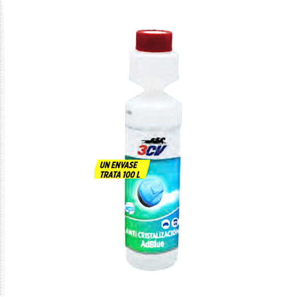 Compra el tratamiento anticristalización AdBlue 3CV 250 ml en Europacoche.com. Evita la formación de cristales, protege el sistema SCR y asegura un funcionamiento óptimo en tu coche diésel Euro 6.