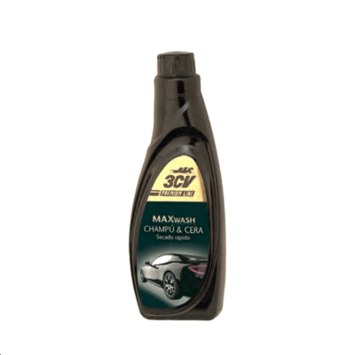 MAXWASH Champú & Cera 3CV 500 ml ofrece una limpieza profunda y cuidado integral de la carrocería de tu vehículo. Su fórmula combina champú detergente con cera protectora, eliminando suciedad, polvo y residuos mientras proporciona un brillo duradero y acabado profesional. Ideal para coches nuevos y usados, asegurando una protección efectiva frente a contaminantes y polución ambiental.