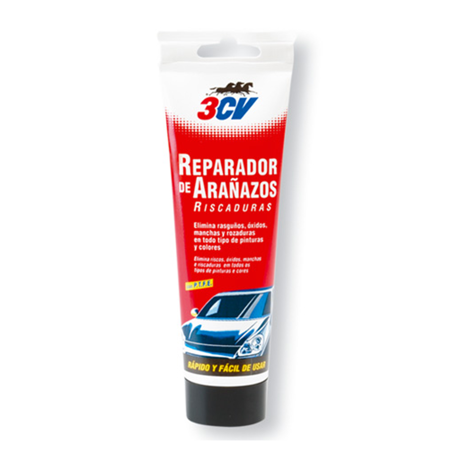 Devuelve el brillo original a tu coche con el Reparador de Arañazos 3CV, el tratamiento que elimina rasguños y manchas, dejando la pintura como nueva.