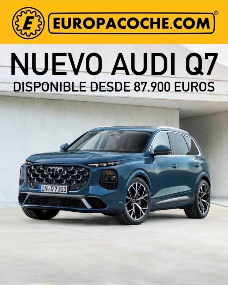 El nuevo Audi Q7 2026 combina lujo, tecnología, eficiencia y capacidad familiar en uno de los SUV premium más avanzados de Audi, disponible con hasta 299 CV, tecnología híbrida ligera y una autonomía superior a los 1.000 kilómetros.
