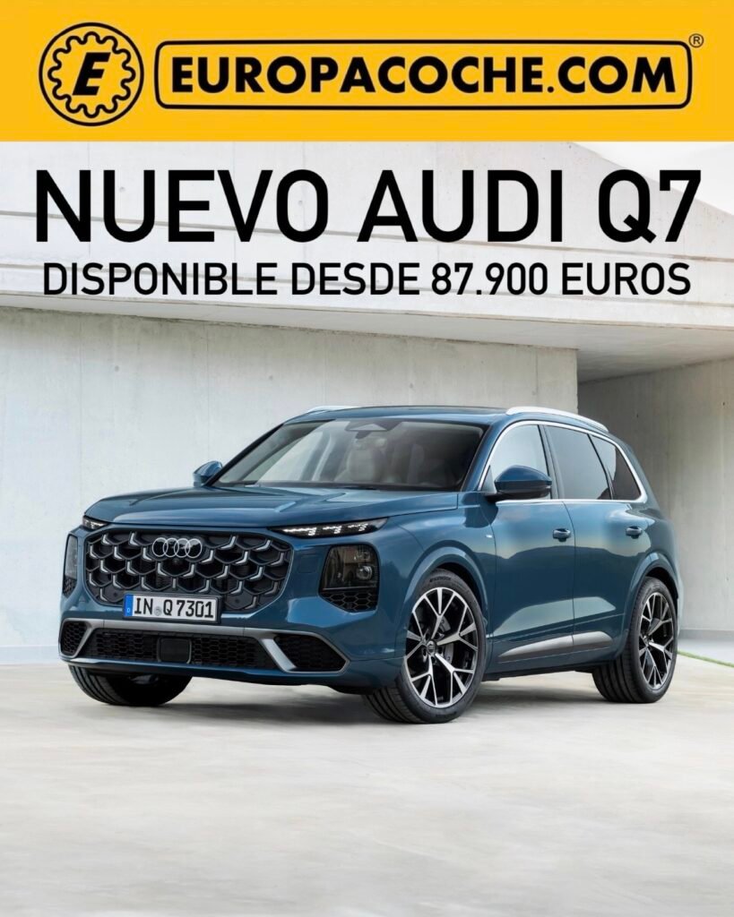 El nuevo Audi Q7 2026 combina lujo, tecnología, eficiencia y capacidad familiar en uno de los SUV premium más avanzados de Audi, disponible con hasta 299 CV, tecnología híbrida ligera y una autonomía superior a los 1.000 kilómetros.