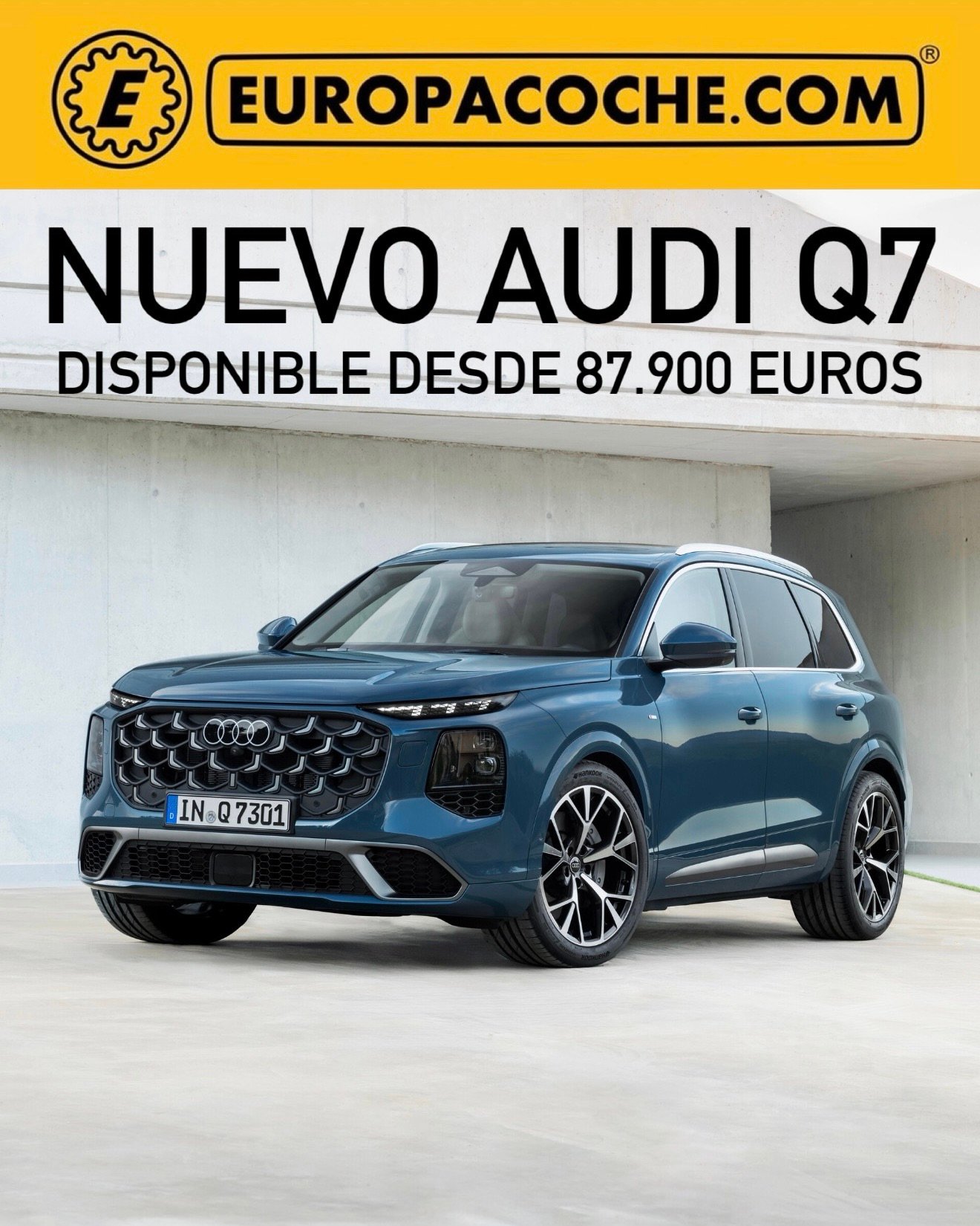 El nuevo Audi Q7 2026 combina lujo, tecnología, eficiencia y capacidad familiar en uno de los SUV premium más avanzados de Audi, disponible con hasta 299 CV, tecnología híbrida ligera y una autonomía superior a los 1.000 kilómetros.